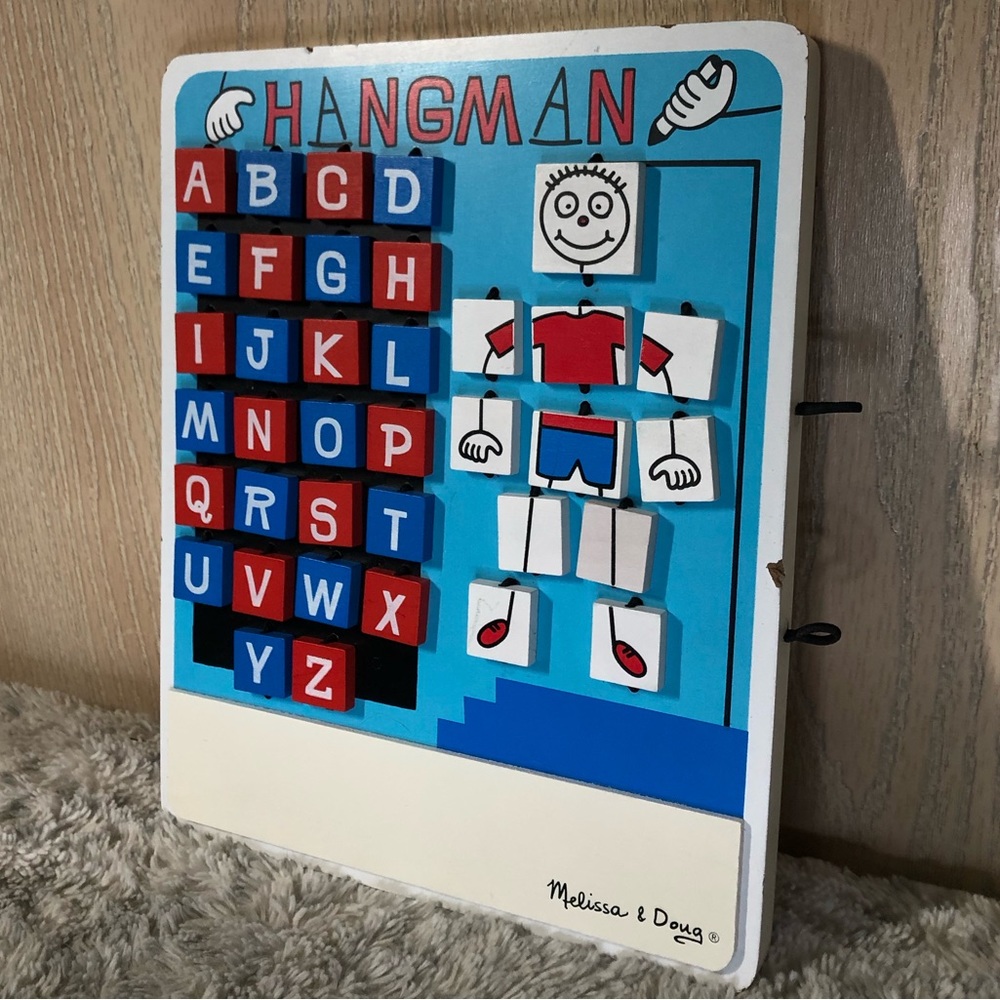Hangman Wooden Game by Melissa & Doug Kids Travel Toys Brain Games Easy Play - Picture 2 of 3